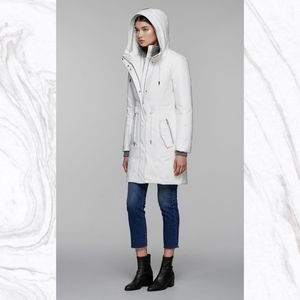 Mackage Beckah white long puffer parka coat